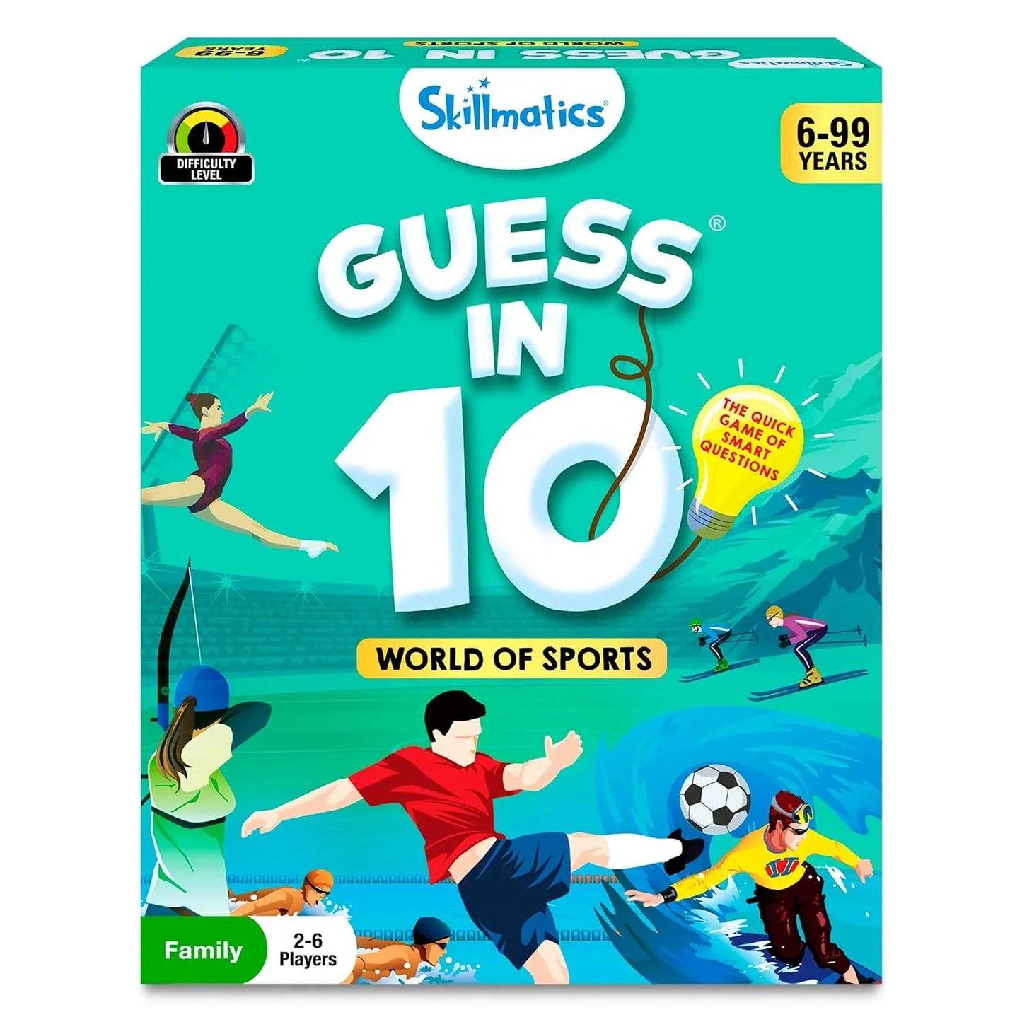 Skillmatics Card Game - Guess in 10 Sports, Perfect for Boys, Girls, Kids, and Families Who Love Board Games and Educational Toys, Travel Friendly, Gifts for Ages 6, 7, 8, 9 - Jaiman Toys