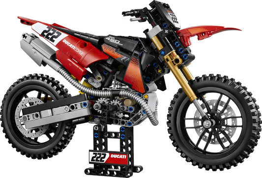 LEGO 42238 Technic Ducati Desmo450 MX Factory Motorcycle – 457-Piece Motocross Bike Building Set, Ages 10+