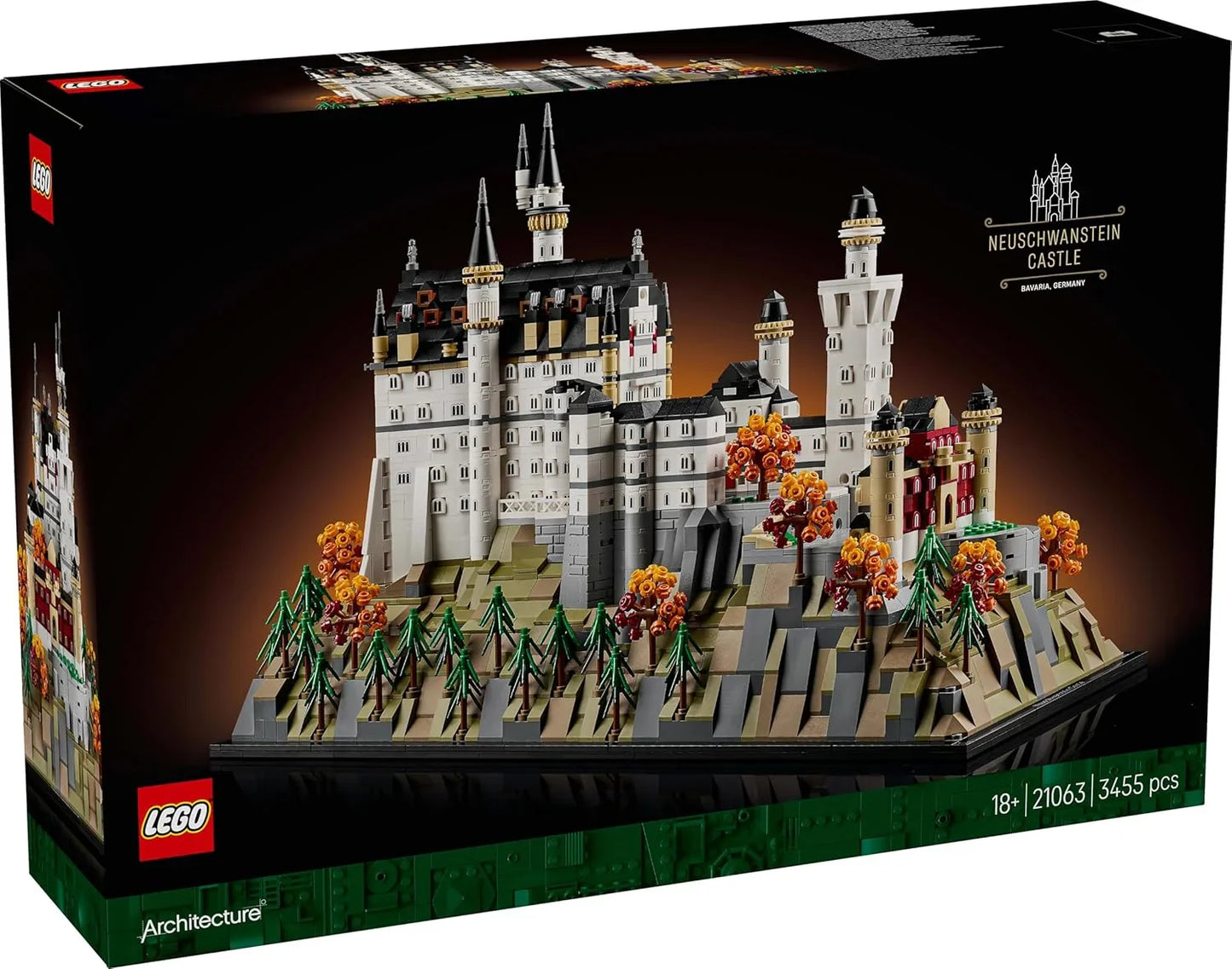 LEGO 21063 Neuschwanstein Castle Architecture Set, 2,000+ Pieces, Collectible Landmark ,For Adults