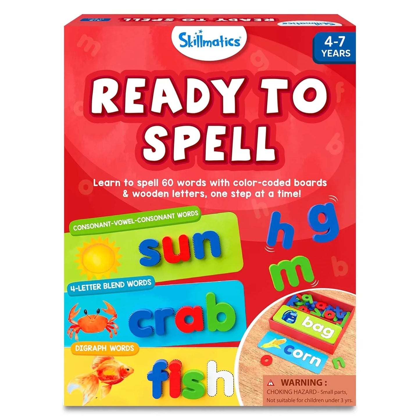 Skillmatics Preschool Learning Activity - Ready to Spell, Stage-Based Learning to Improve Vocabulary & Spelling, Educational Toy, Gifts for Boys & Girls Ages 4, 5, 6, 7 - Jaiman Toys