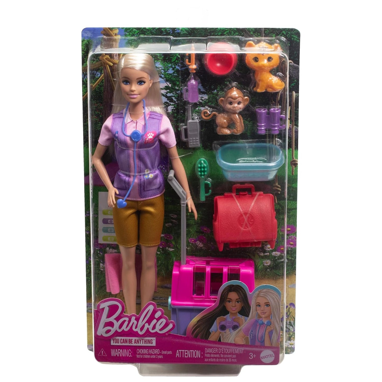 Barbie Careers Wildlife Veterinarian Doll Playset with Animal Rescue Accessories (11.5 inches) | Mattel Barbie You Can Be Anything