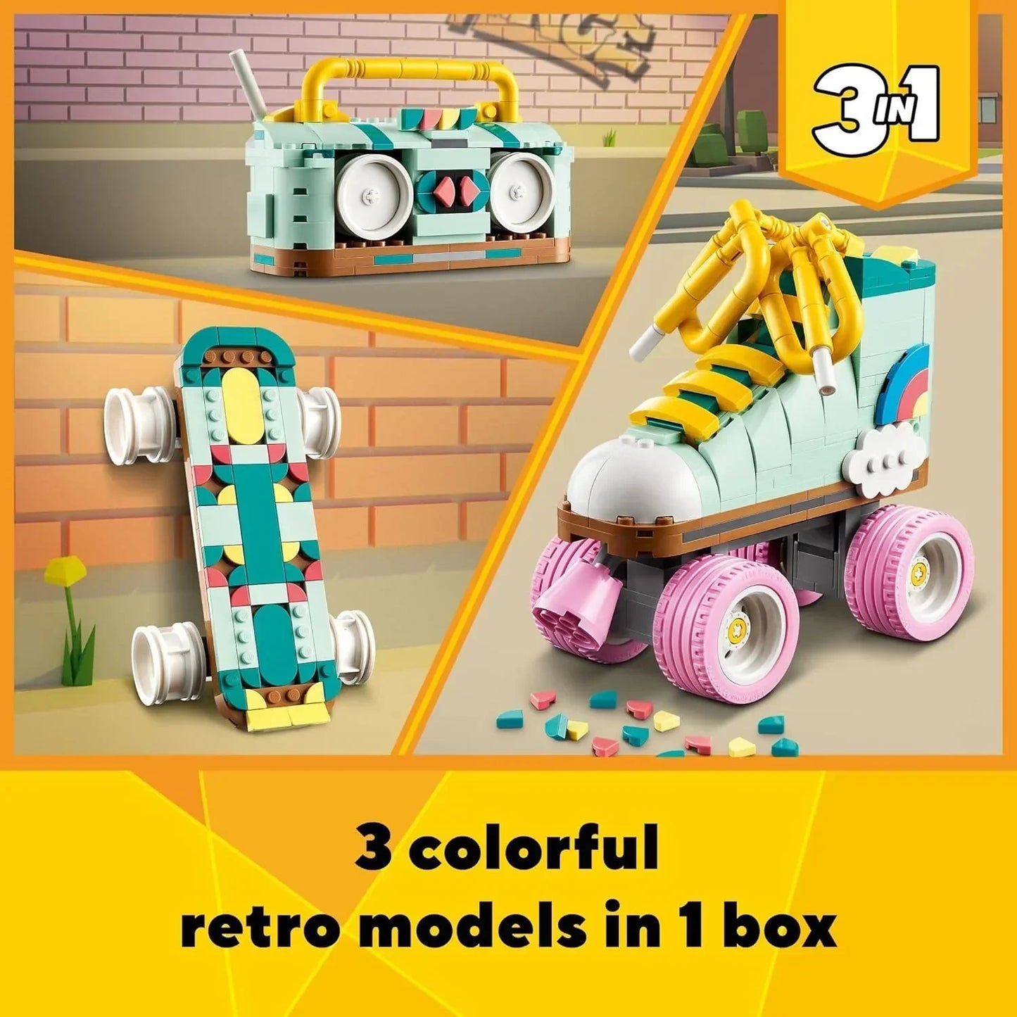 LEGO 31148 Retro Roller Skate 3in1 Toy (342 Pieces)