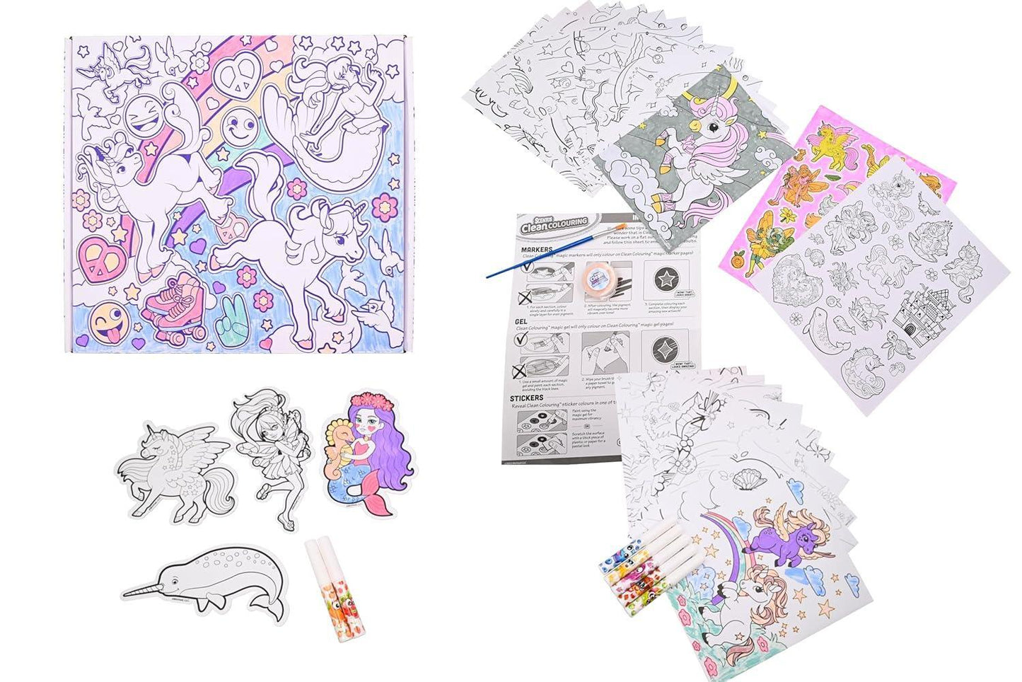 Scentos CleanColouring Markers and Gel Painting Enchanted Unicorn Set - Jaiman Toys
