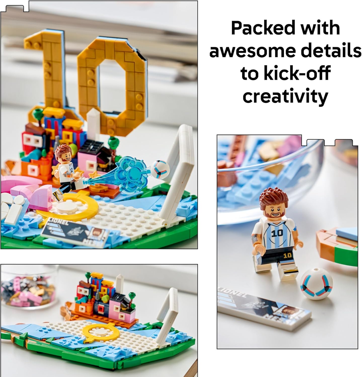 LEGO 43011 Editions Lionel Messi – Soccer Highlights - Building Set for Boys & Girls, Ages 10+ - Collectible Soccer Gift with Plaque - Kids Bedroom or Shelf Decor - 43011