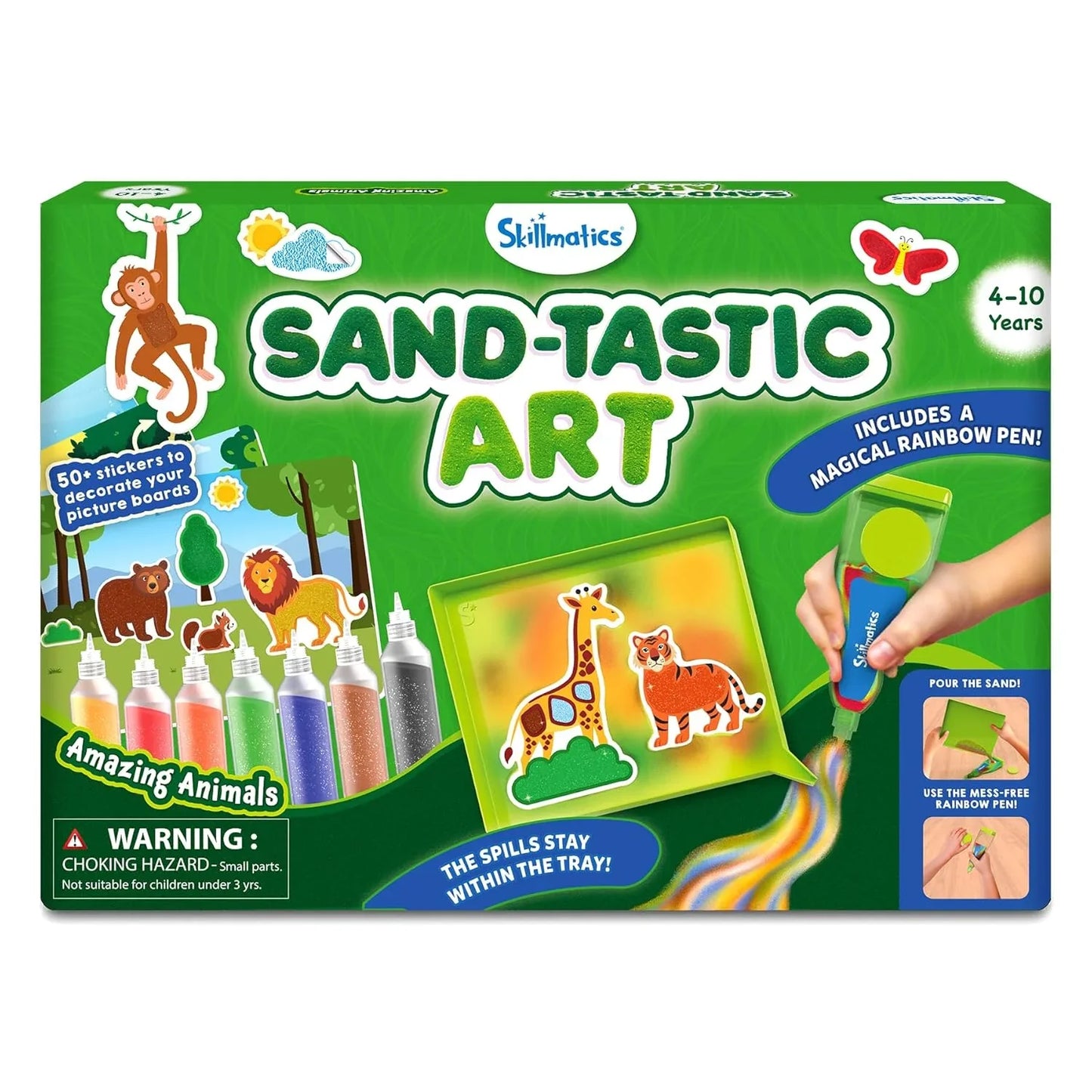 Skillmatics Art & Craft Activity - Sand-Tastic Art Animals, Sand Art for Kids, Craft Kits & Supplies, DIY Creative Activity, Gifts for Girls & Boys Ages 4, 5, 6, 7, 8, 9, 10 - Jaiman Toys