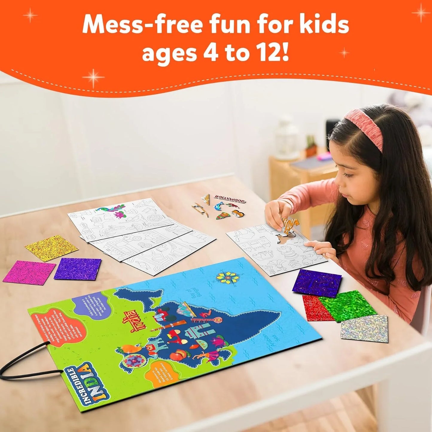 Skillmatics Art & Craft Activity - Foil Fun Incredible India, No Mess Art for Kids, DIY Creative & Educational Activity, Gifts for Ages 4, 5, 6, 7, 8, 9, 10, 11, 12 - Jaiman Toys