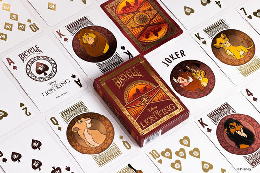 Bicycle Disney The Lion King Playing Cards – Gold Foil Collectible Poker Deck with Air-Cushion Finish