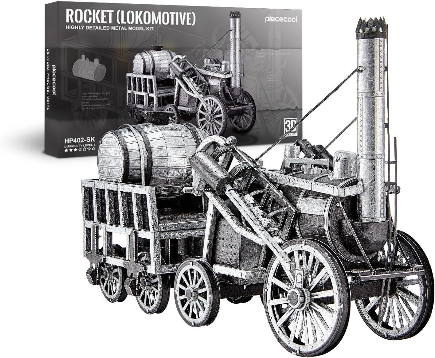 Piececool 3D Metal Puzzle Rocket Locomotive Steam Train Model