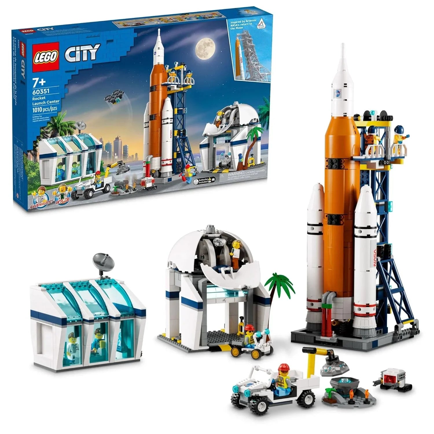 LEGO City Rocket Launch Center 60351 NASA-Inspired Space Playset for Aspiring Astronauts (Age 7+)