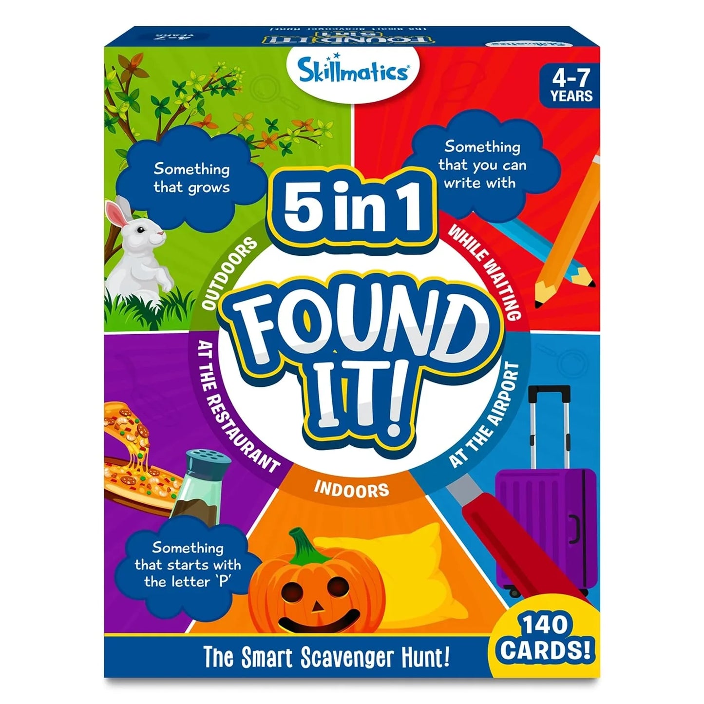 Skillmatics Card Game - Found It 5 in 1 Megapack, Scavenger Hunt for Kids, Girls, Boys, Fun Family Game, Gifts for Ages 4, 5, 6, 7 - Jaiman Toys