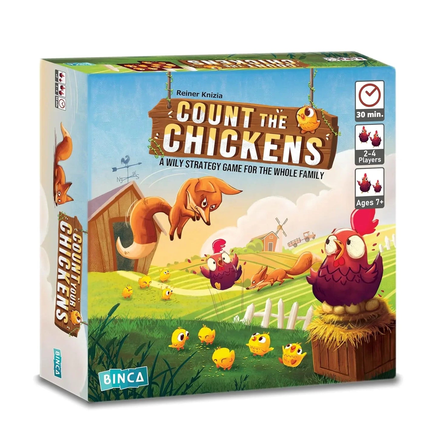 Binca Board Game - Count Your Chickens, Strategy Board Game for Boys & Girls, Fun for Family & Friends Game Night, Card Game for Kids, Teens & Adults, Travel Gifts for Ages 7,8,9,10 & Up, 2-4 Players - Jaiman Toys