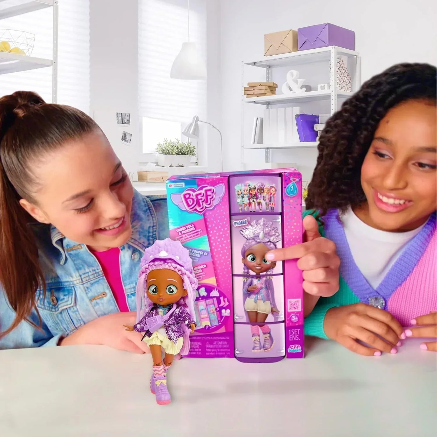 Cry Babies BFF Phoebe Fashion Doll with 9+ Surprises Including Outfit and Accessories for Fashion Toy, Girls and Boys Ages 4 and Up, 7.8 Inch Doll (Phoebe) - Jaiman Toys