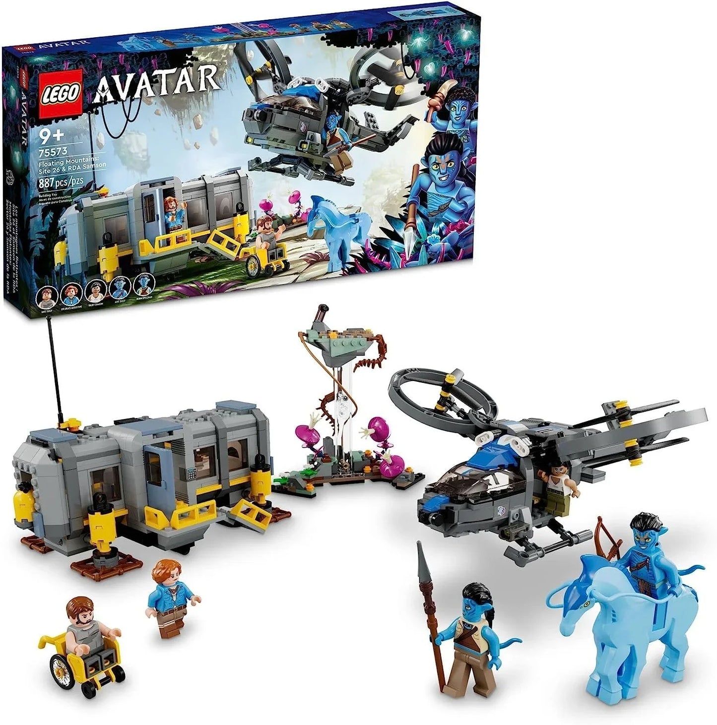 Lego 75573 Avatar Floating Mountains ; RDA Samson - Helicopter Toy Featuring 5 Minifigures and Direhorse Animal Figure - Jaiman Toys