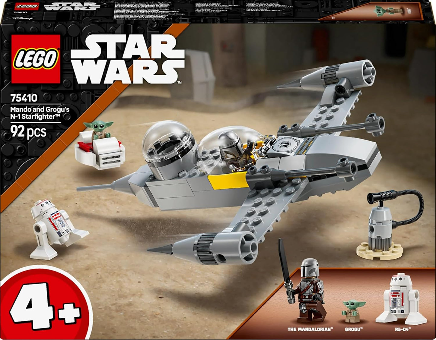 LEGO Star Wars Mando and Grogus N-1 Starfighter Building Toy 75410 Building Blocks Toys for 4+ Gift for Boys and Girls