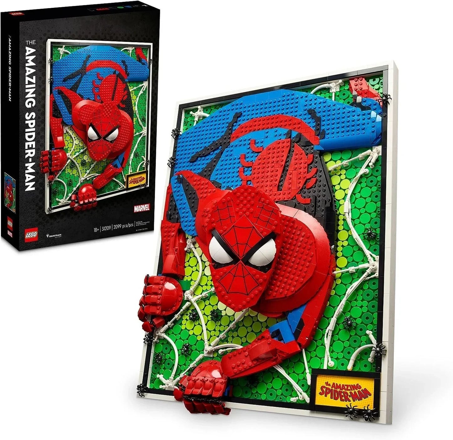 BOX DAMAGE - LEGO Art The Amazing Spider-Man 31209 Build & Display Home Decor Wall Art Kit, Nostalgic Super Hero Gift for Adults or Back to School Gift for Teen Spider-Man Fans - Jaiman Toys