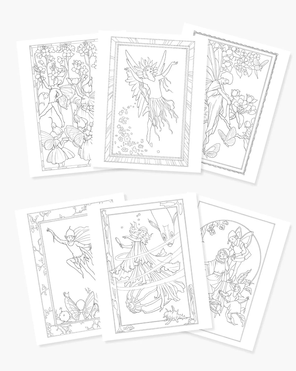 Enchanting Fairies Colouring Kit – 64-Page Book, 6 Frameable Prints & 10 Pencils - Jaiman Toys