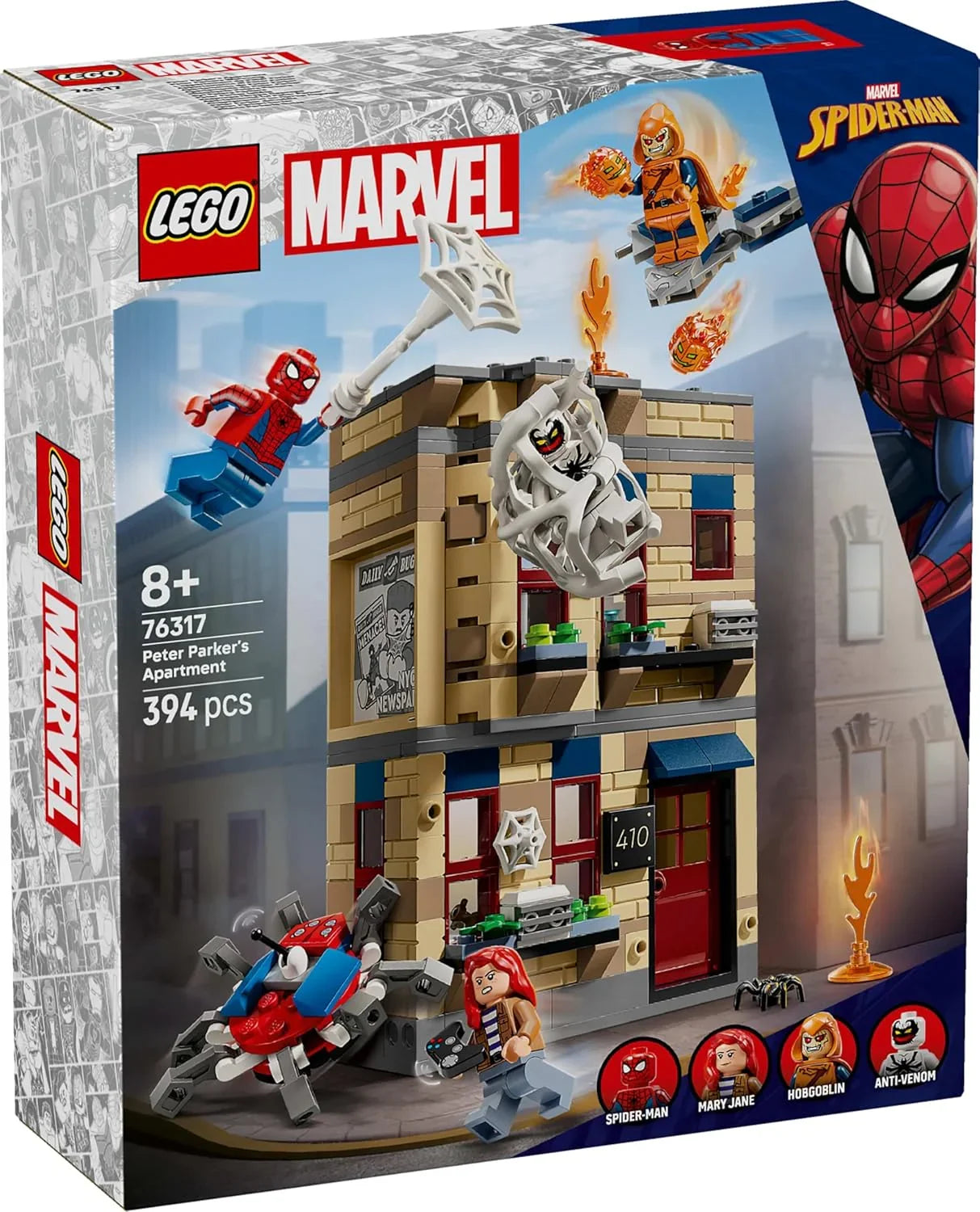 LEGO 76317 Marvel Peter Parkers Apartment Super Hero Battle Building Toy for 8+ Gift for Boys and Girls