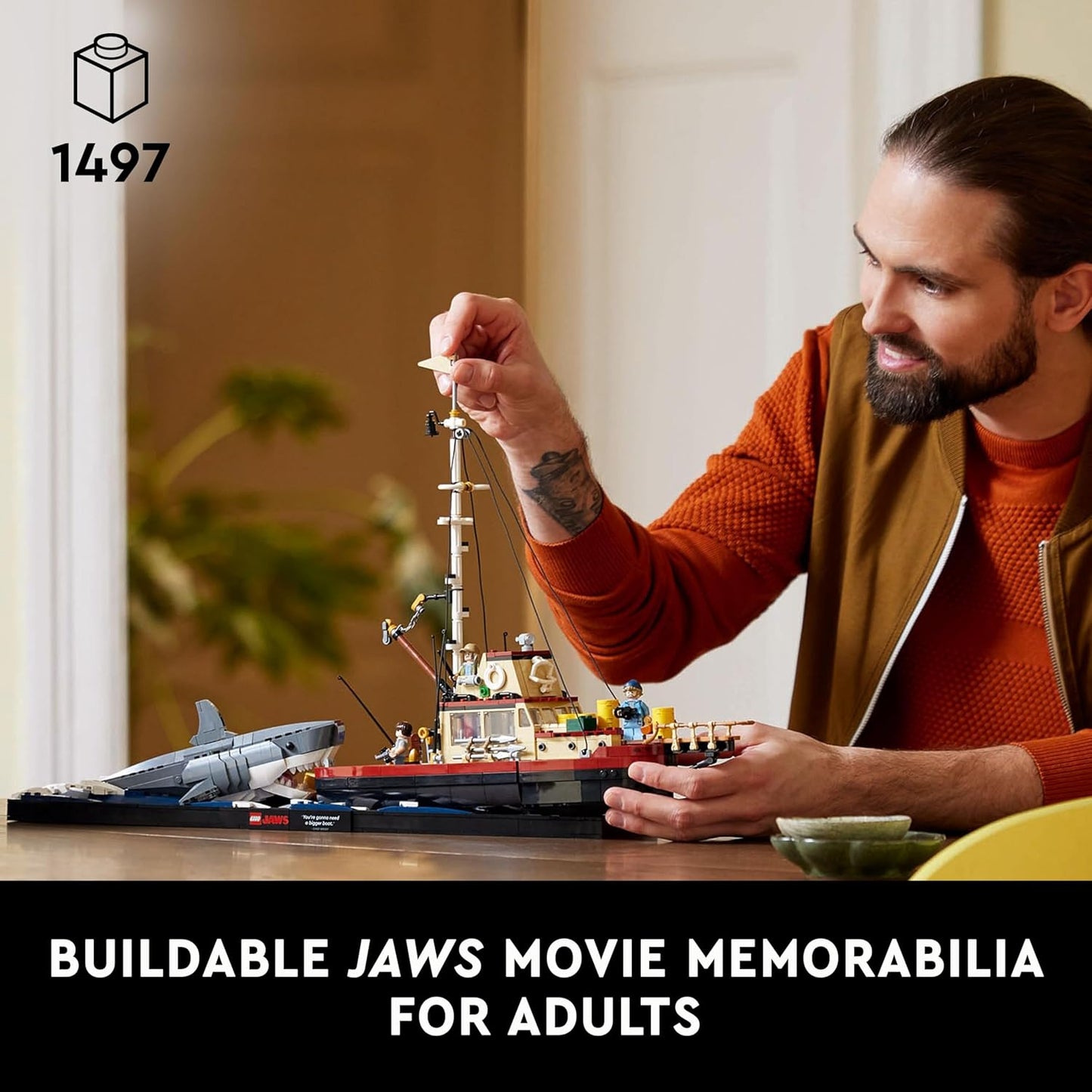 LEGO Ideas 21350 Jaws, Shark Gift for Adults (1497 Pieces)