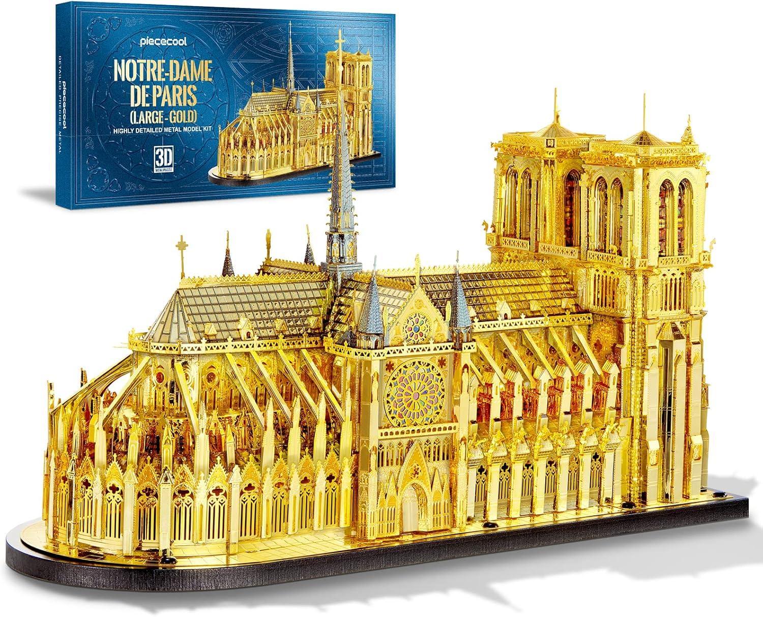Piececool 3D Metal Puzzle Notre-Dame de Paris (Large Gold Edition