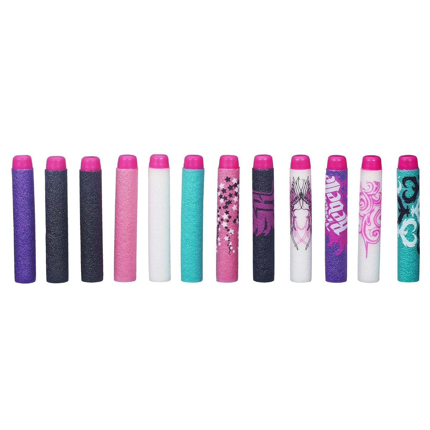Nerf Rebelle Dart Refill Pack | 12 Foam Refill Darts for Nerf Rebelle Blasters | Soft Foam Replacement Ammo | Official Hasbro | Ages 8+