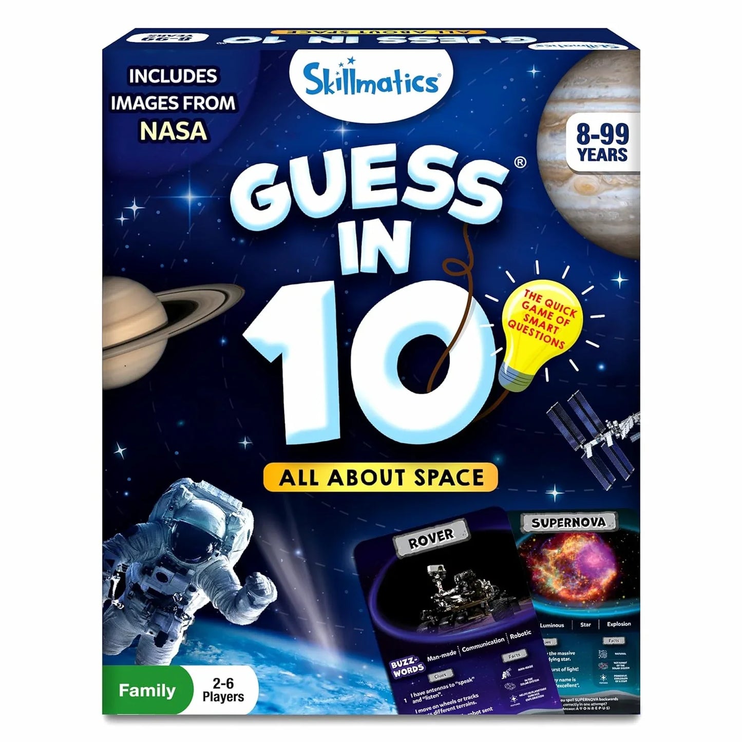 Skillmatics Card Game - Guess in 10 NASA Space, Perfect for Boys, Girls, Kids & Families Who Love Educational Toys, Gifts for Ages 8, 9, 10 and Up - Jaiman Toys