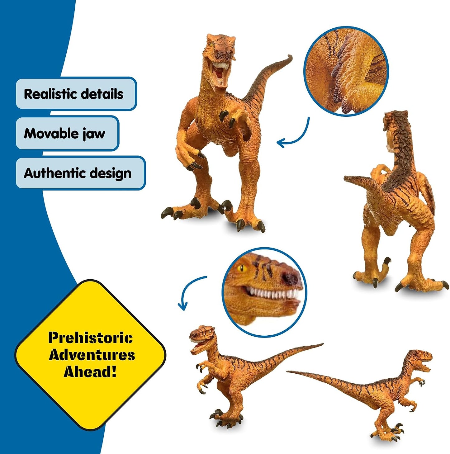 Schleich Dinosaurs - Velociraptor Toy Figurine - Kids Ages 4+, 15045 | Dinosaur Figurine, Realistic Animal Toys, Dino Figure for Boys and Girls, Screen-Free Imaginative Pretend Play