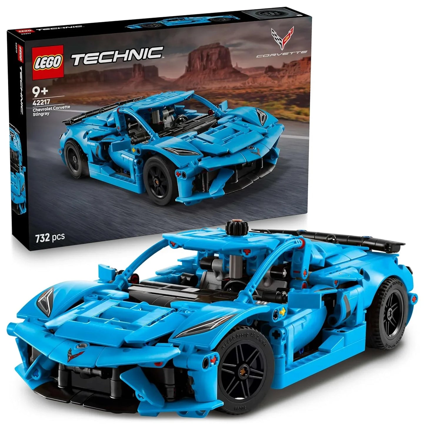 LEGO Technic Chevrolet Corvette Stingray Blue Car Model Kit 42217 Building Blocks Toys for 9+ Gift for Boys and Girls - Jaiman Toys