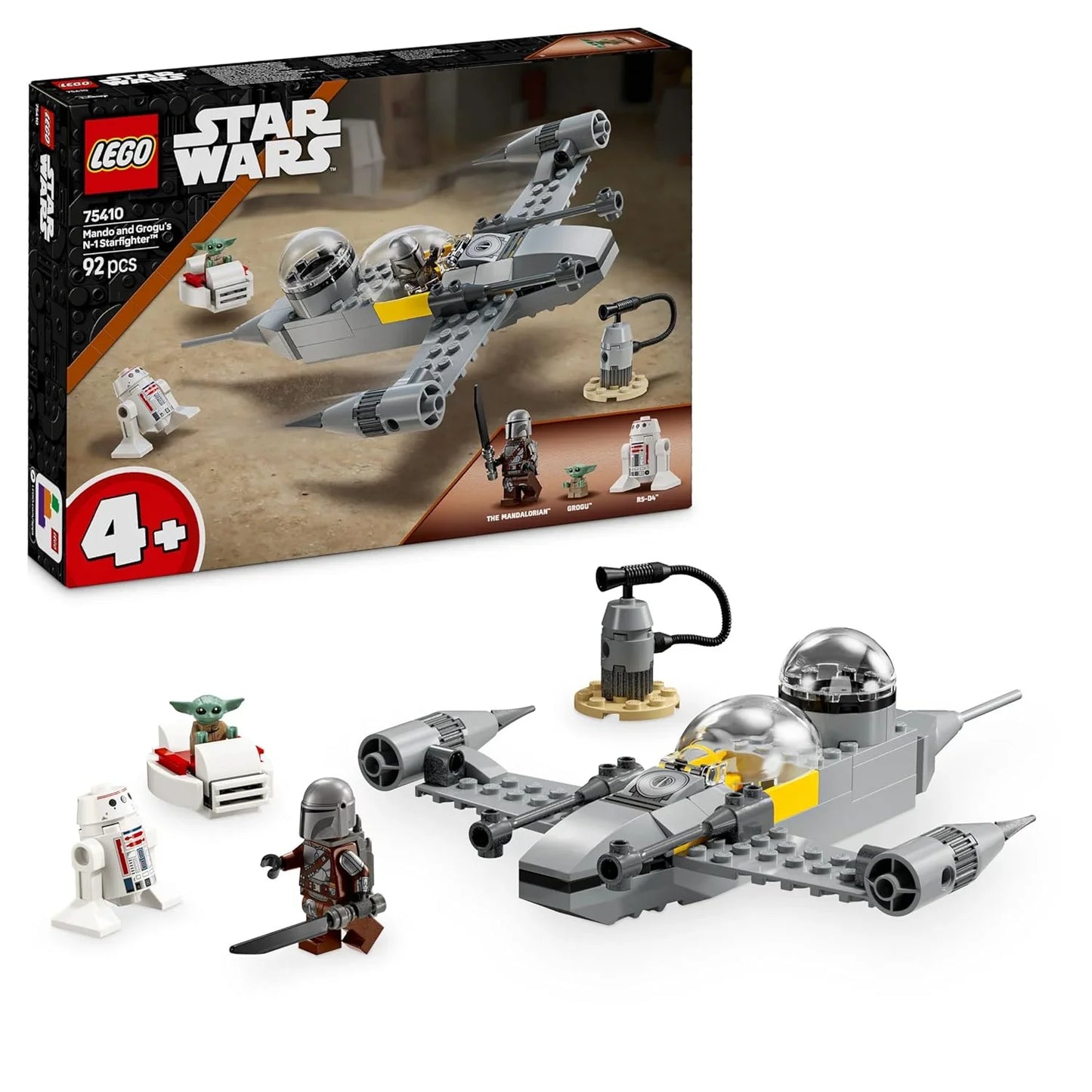LEGO Star Wars Mando and Grogus N-1 Starfighter Building Toy 75410 Building Blocks Toys for 4+ Gift for Boys and Girls - Jaiman Toys