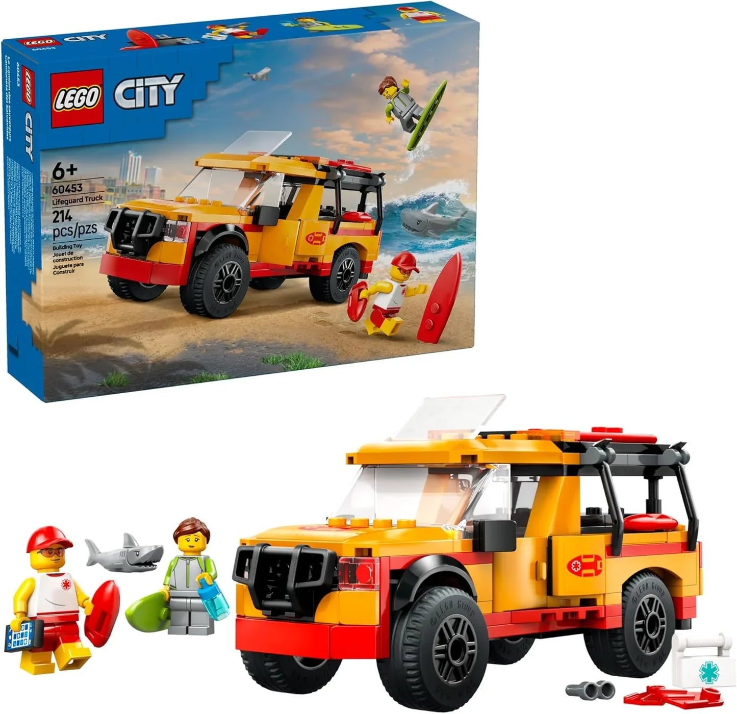 LEGO 60453 City Lifeguard Beach Rescue Truck Toy - Building Toy for Kids, Boys and Girls, Ages 6+ - Jaiman Toys