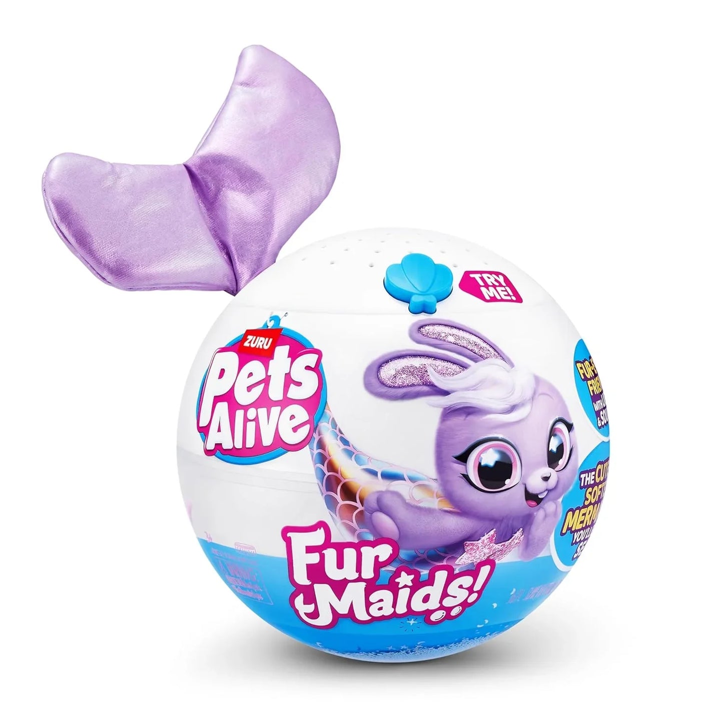 Pets Alive Furmaids by ZURU Mermaid Plush Interactive Light and Sound Girls Toy (Purple Rabbit) - Jaiman Toys