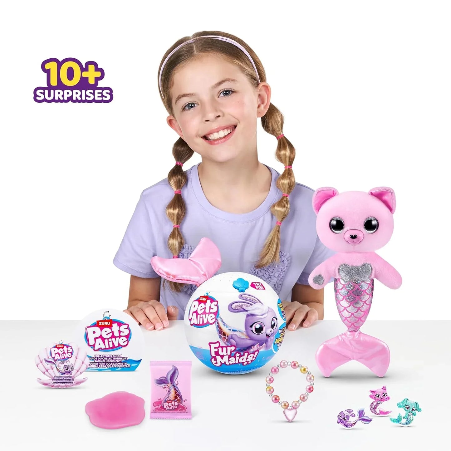 Pets Alive Furmaids by ZURU Mermaid Plush Interactive Light and Sound Girls Toy (Pink Rabbit) - Jaiman Toys