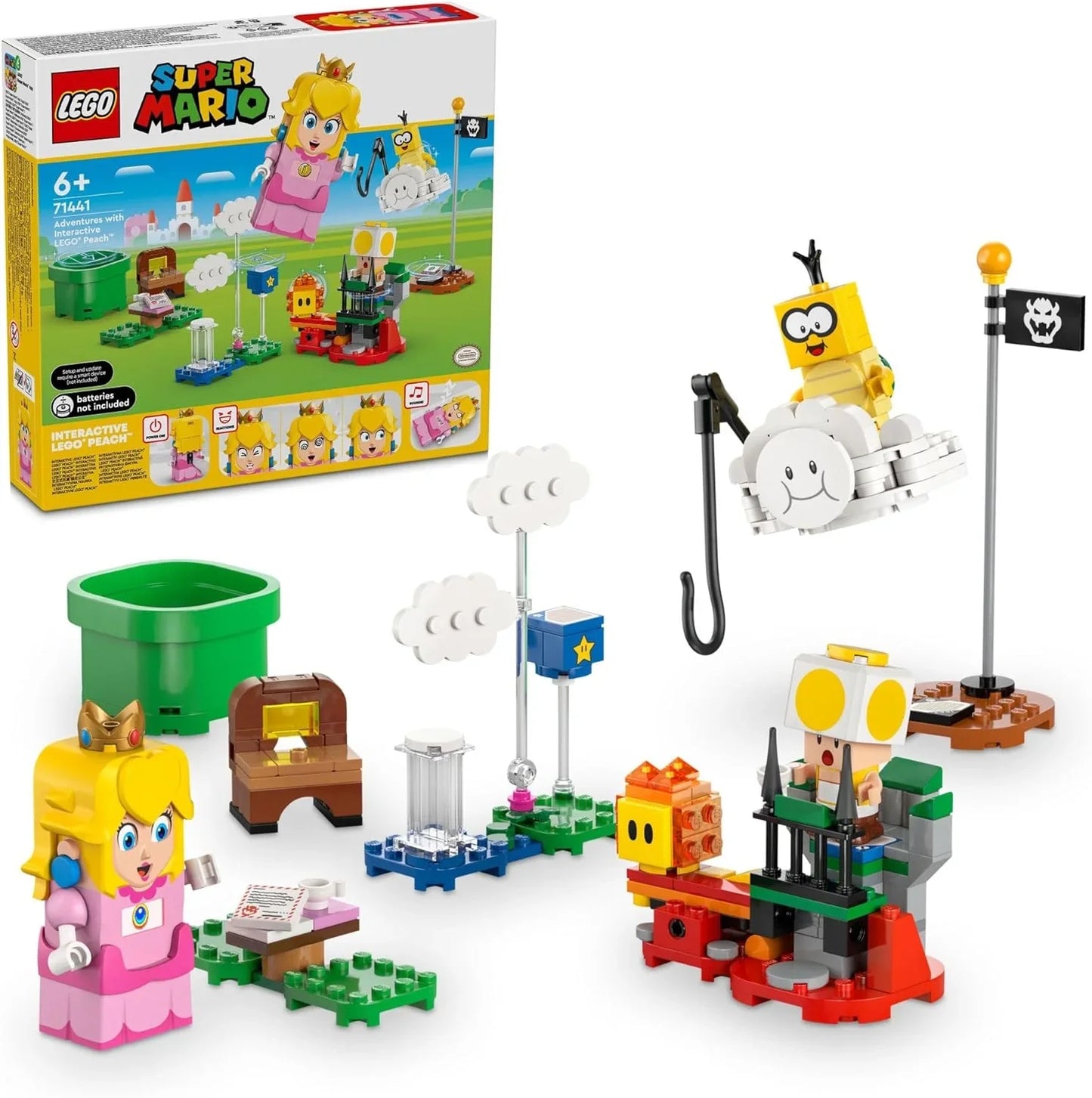 LEGO 71441 Super Mario Adventures with Interactive Peach Princess Toy, Super Mario Playset for Kids, Yellow Toad Figure, Nintendo Toy Gift for Girls, Boys and Any Gamers Ages 6 and Up - Jaiman Toys