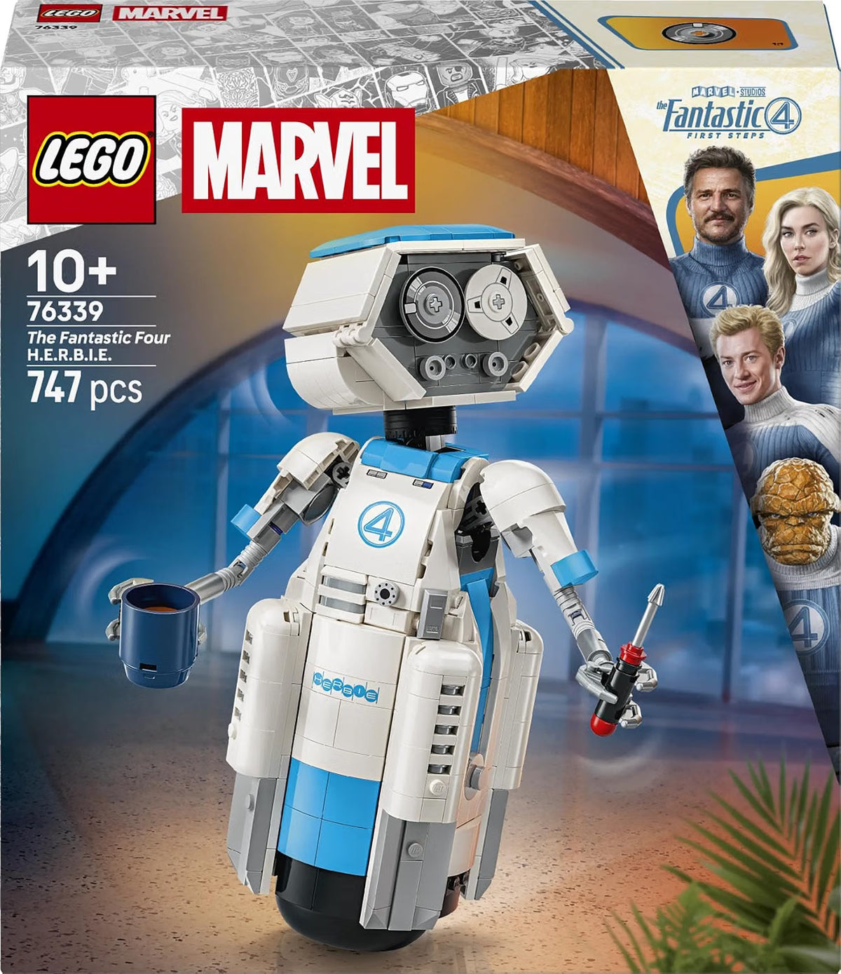 LEGO 76339 Marvel Fantastic Four H.E.R.B.I.E. – Posable Robot Building Set, 747 Pieces, Ages 10+