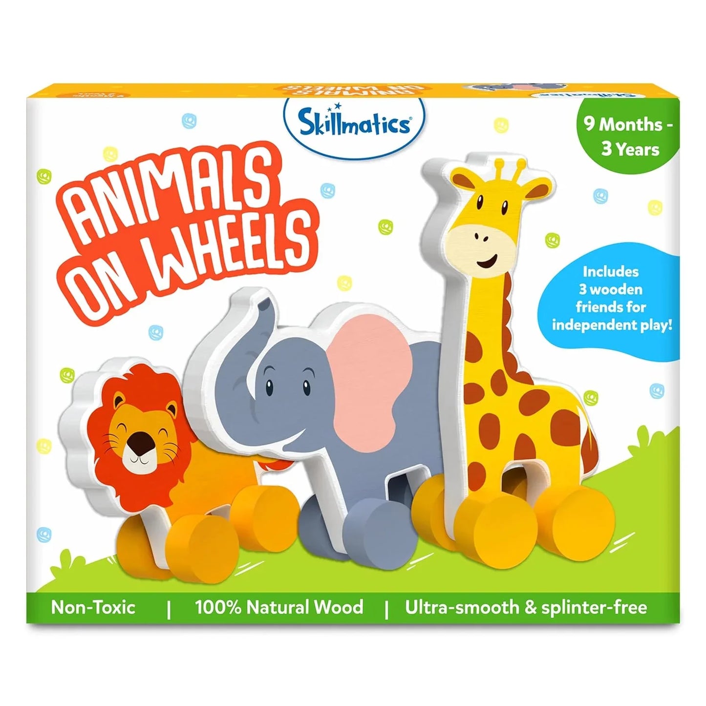 Skillmatics Wooden Animal Toys on Wheels, Imaginative Play for Toddlers, Educational Gifts for Infants 9 Months to 3 Years - Jaiman Toys
