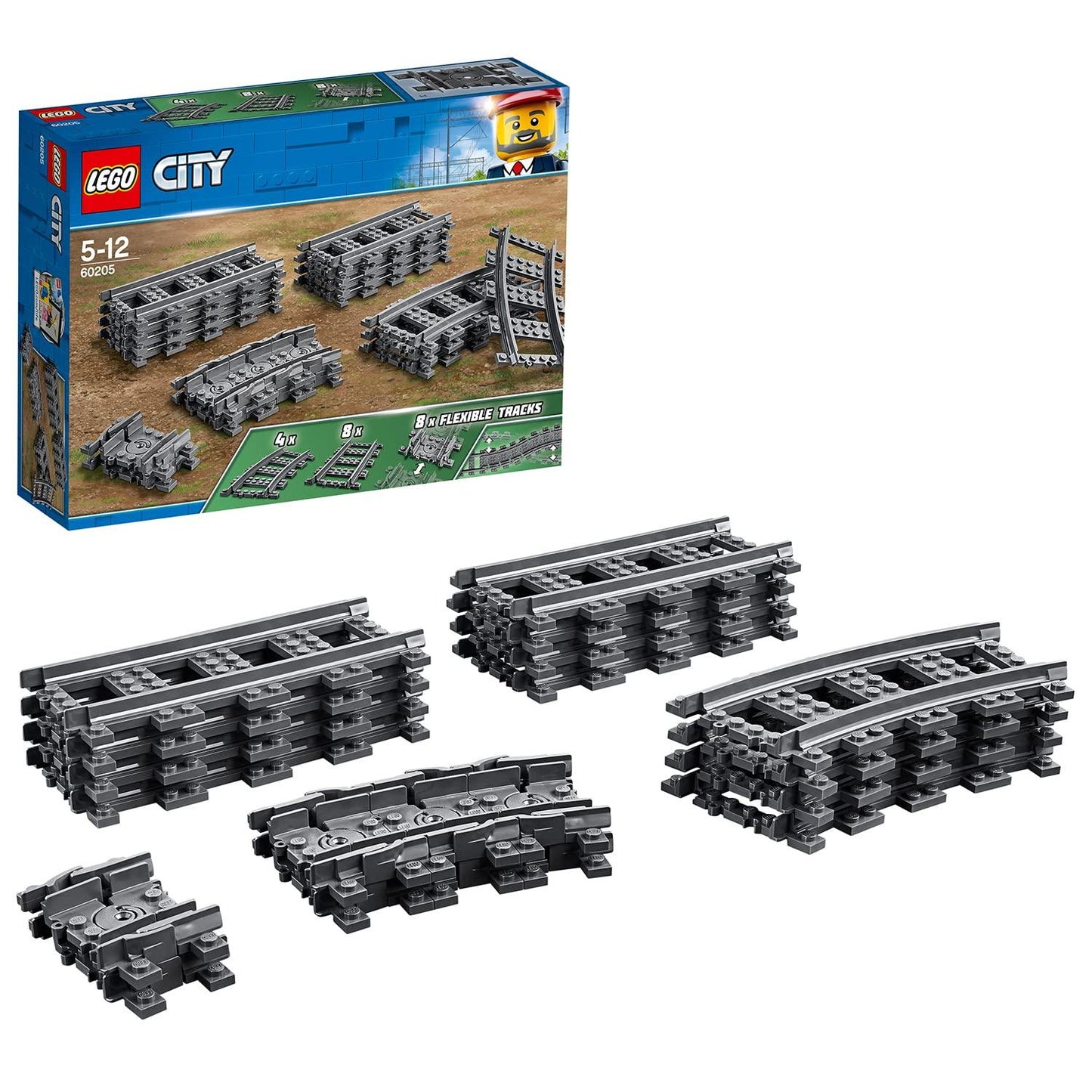 Lego 60205 | 8 x Flexible Tracks - Jaiman Toys