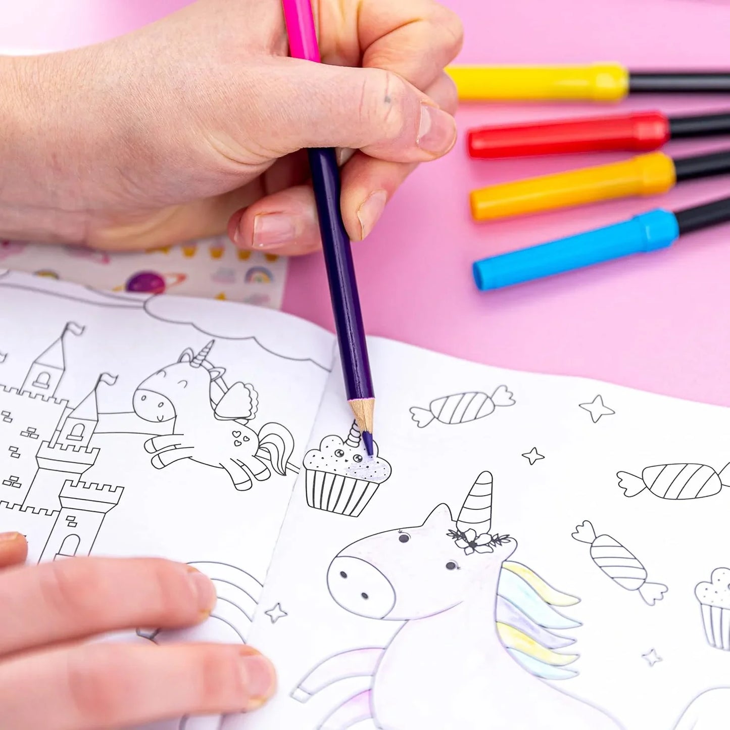 Colour & Carry Activity Kit – Unicorn | Creative Case with Stickers, Pens & Activity Books