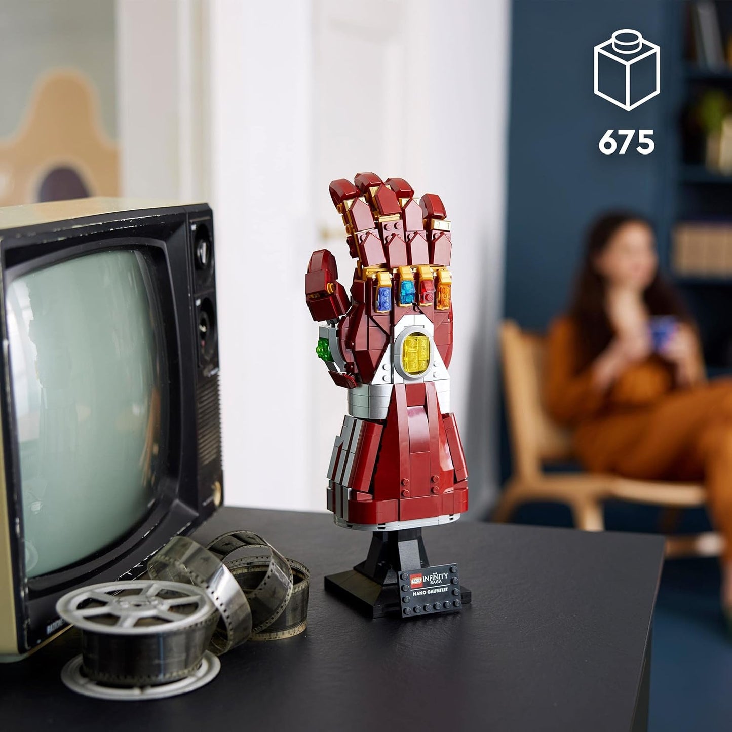LEGO 76223 Nano Gauntlet, Iron Man Model with Infinity Stones, Avengers