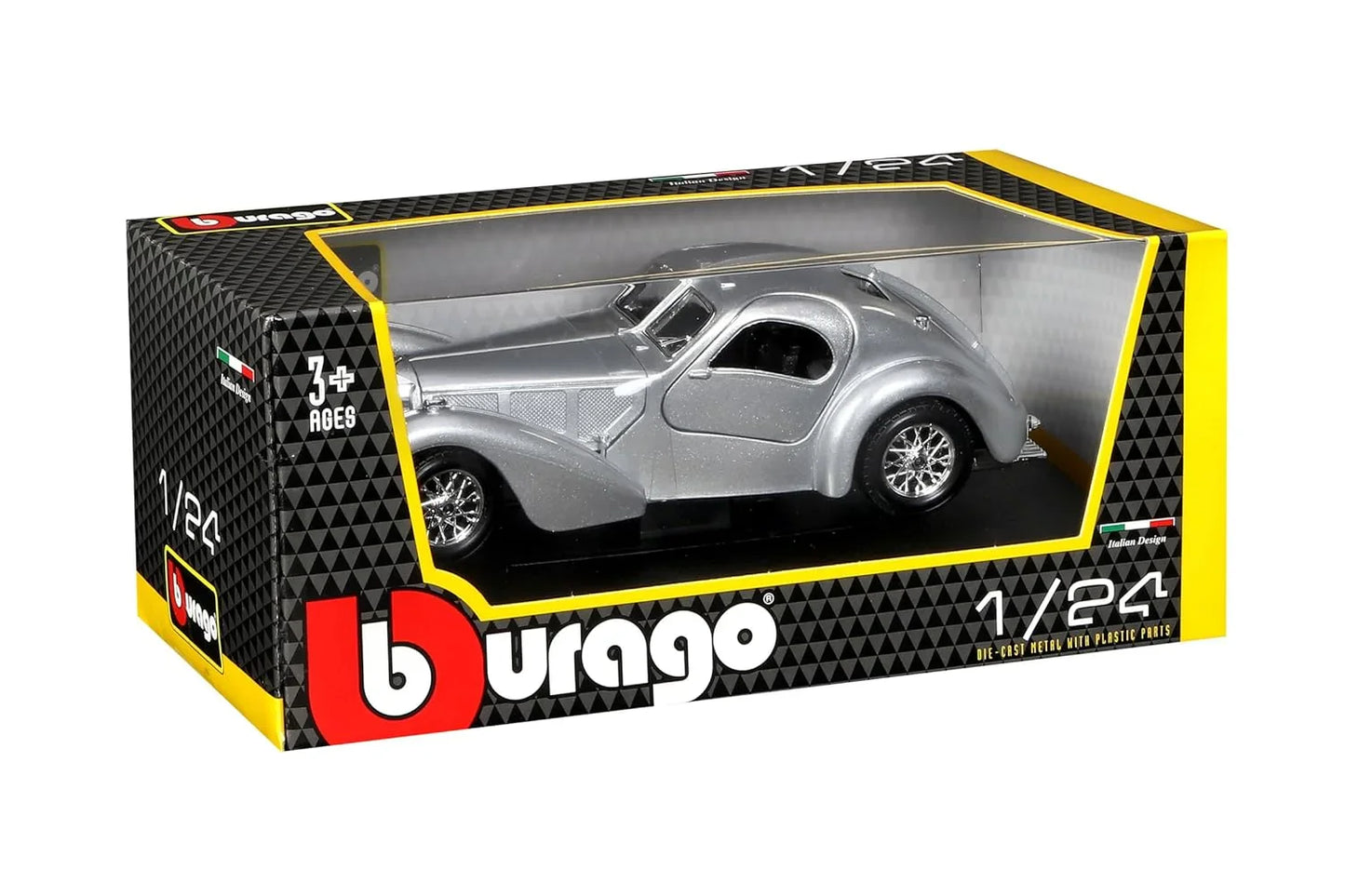 Bburago Die-Cast Bugatti Atlantic Car (Silver), Kid - Jaiman Toys