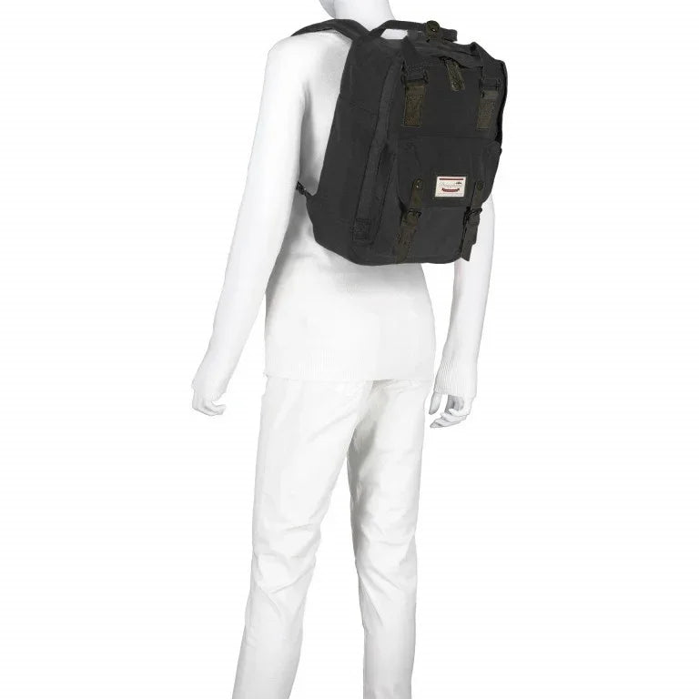 Doughnut Macaroon Black Series Backpack – Black (D010B-0003-F) | 16L Minimalist Water-Resistant Bag - Jaiman Toys