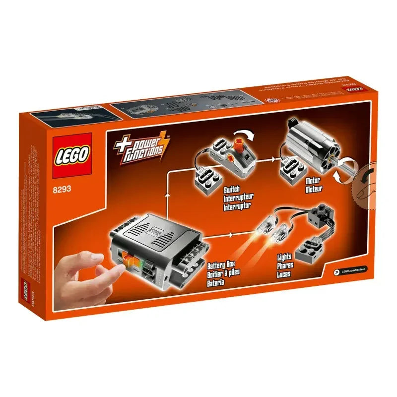 LEGO 8293 Technic Power Functions Motor Set (10 Pieces) | Motor, , Lights & Switch | Add Motion, Light & Power to LEGO Technic Builds | Ages 9–16