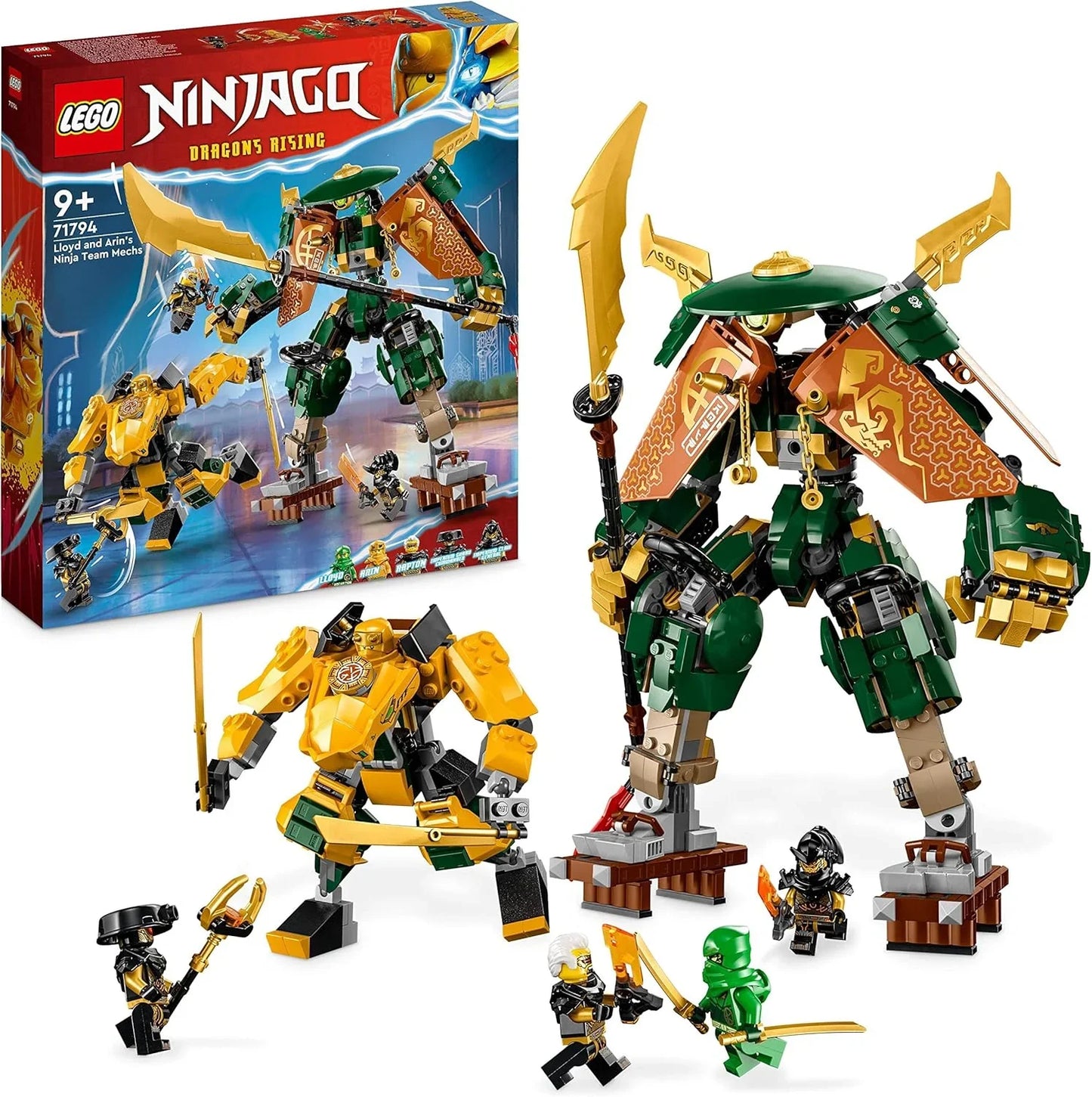 LEGO NINJAGO Lloyd and Arins Ninja Team Mechs Building Toy Set, (71794) Featuring 2 Battle Mechs and 5 Minifigures, Gift for Imaginative Boys and Girls Ages 9+ - Jaiman Toys