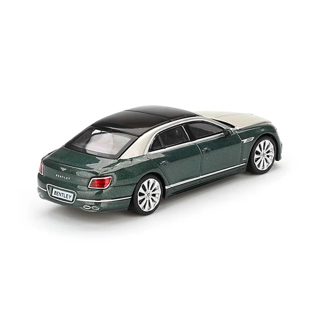 Mini GT 1/64 Bentley Flying Spur White Sand Verdant RHD Diecast Scale Model Car - Jaiman Toys
