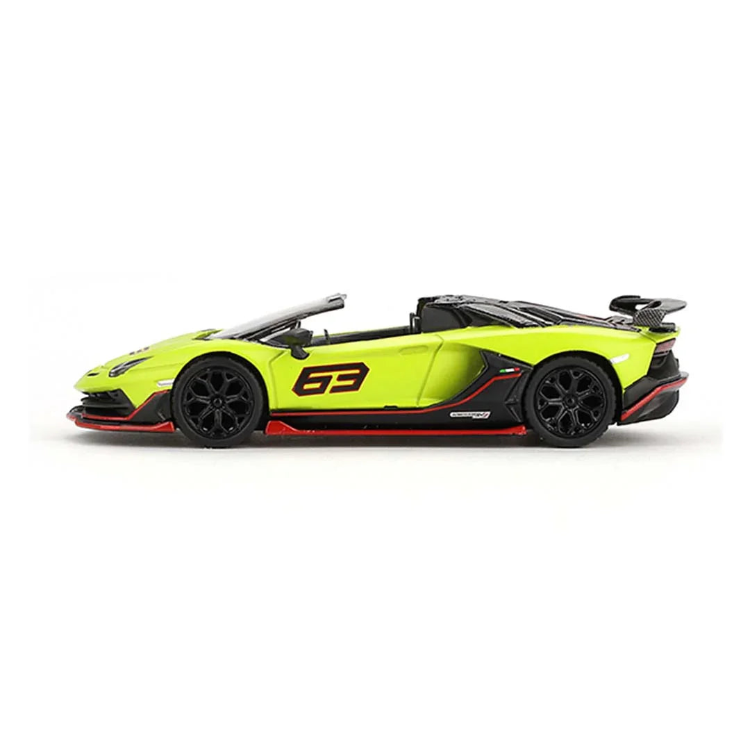 Mini GT 1:64 Lamborghini Aventador SVJ 63 Roadster – Verde Shock (RHD) - Jaiman Toys