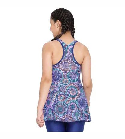 Speedo Girl's Endurance 10 Printed Racerback Swimdress with Boyleg – Ammonite & Soft Coral, UPF 40+ - Jaiman Toys