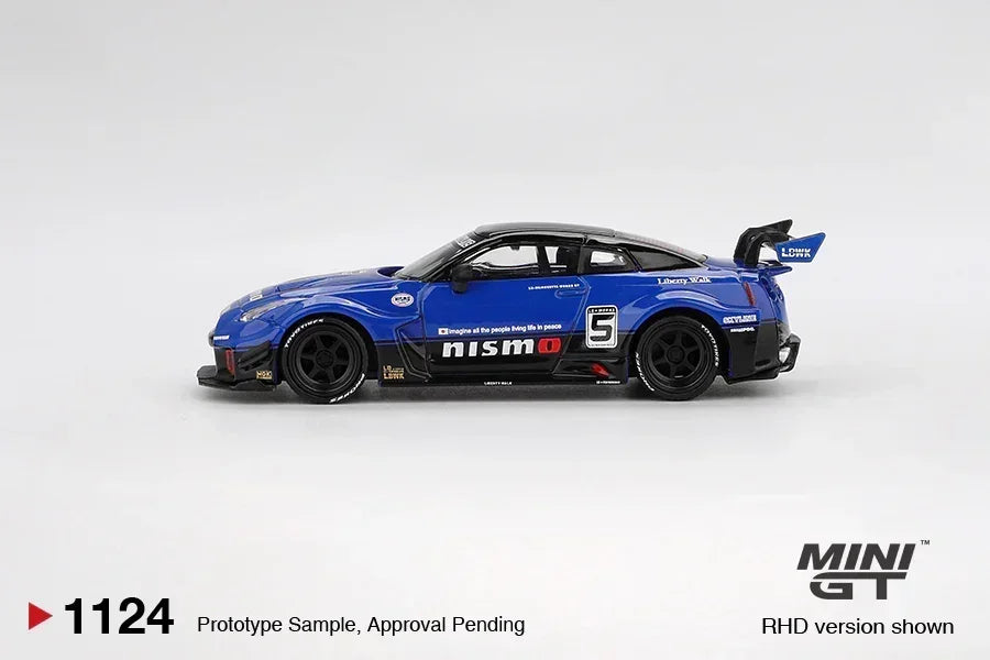 Mini GT 1:64 LB-Silhouette WORKS GT Nissan 35GT-RR Ver.2 Blue | Liberty Walk Widebody Diecast Model Car