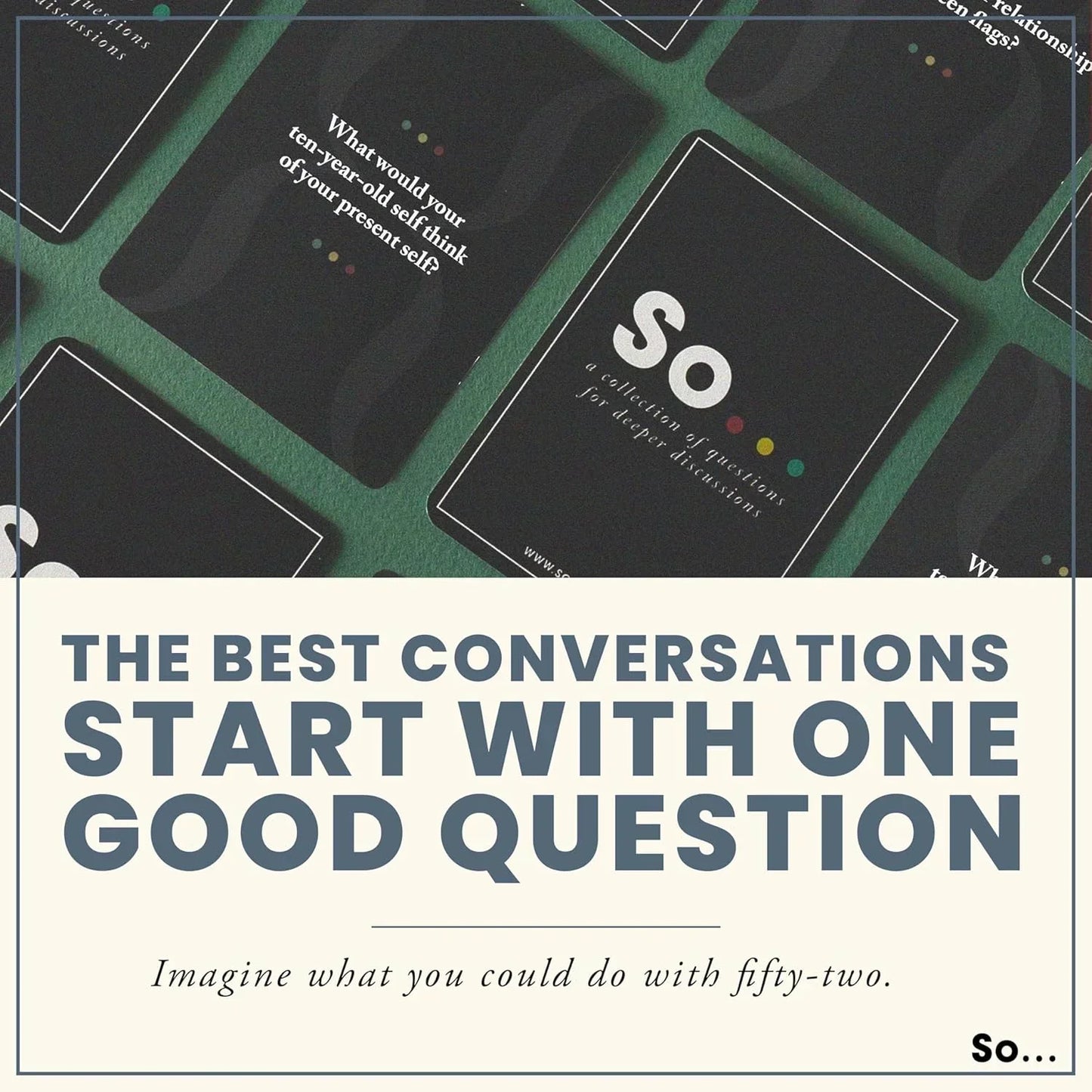 So Cards: A Collection of Questions for Deeper Discussions Board Game - Jaiman Toys