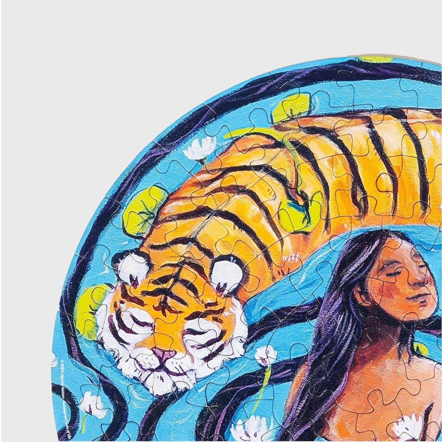 Jigsaw Nation 100 Piece Circle Puzzle – Endangered Circle of Life by Annada Menon | Artistic Circular Jigsaw Puzzle for Kids & Adults