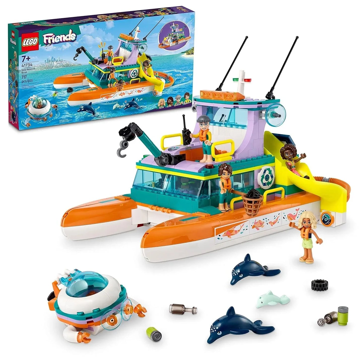 LEGO 41734 Friends Sea Rescue Boat Building Toy Set - Jaiman Toys