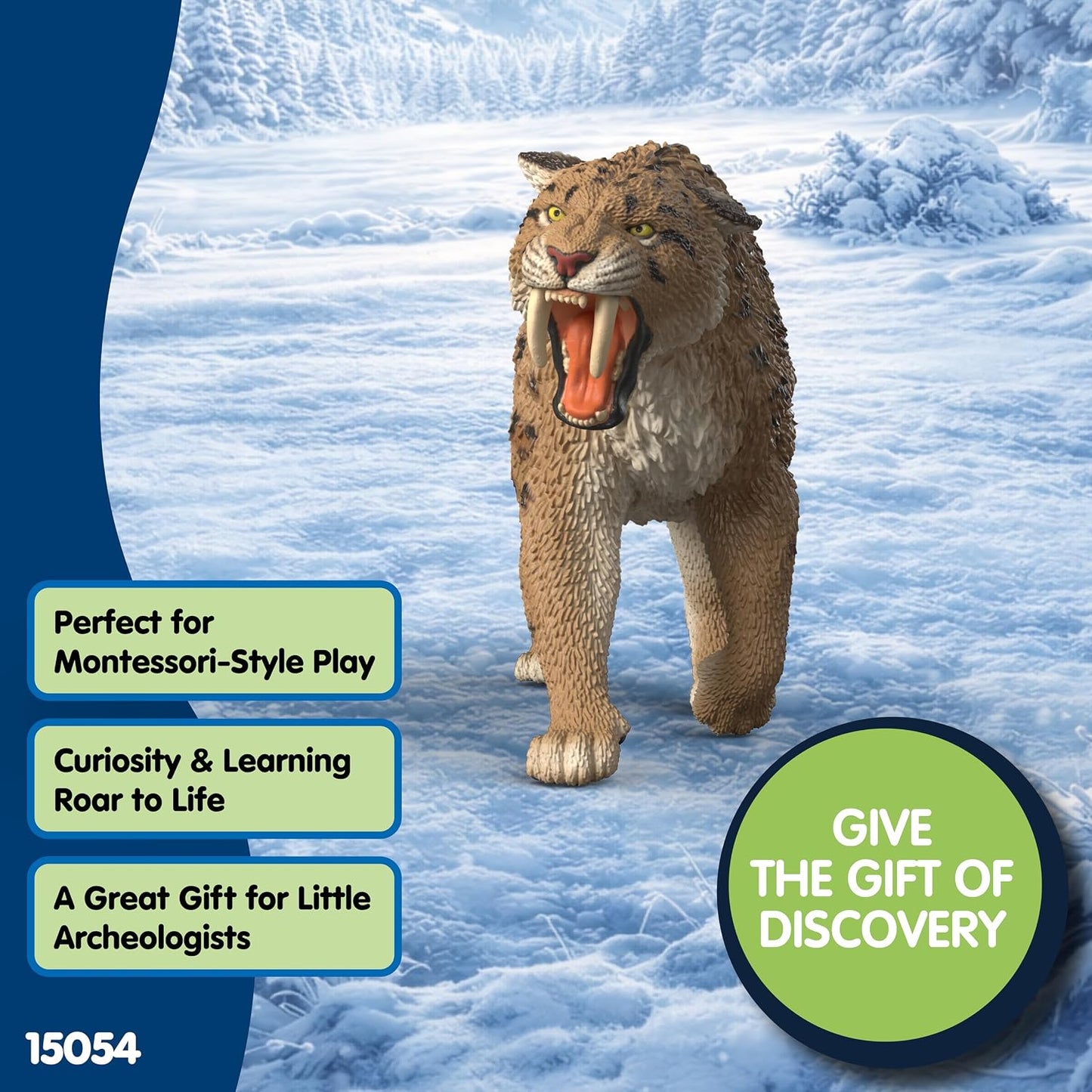 Schleich Dinosaurs - Smilodon Toy Figurine - Kids Ages 4+ | 15054 | Dinosaur Figurine, Realistic Animal Toys, Dino Figure for Boys and Girls, Screen-Free...