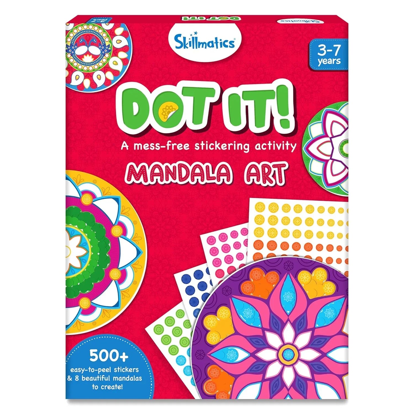 Skillmatics Art Activity - Dot It Mandala Art, No Mess Sticker Art for Kids, Craft Kits, DIY Activity, Scrapbooking, Gifts for Girls & Boys Ages 3, 4, 5, 6, 7, Paper, Multicolor - Jaiman Toys